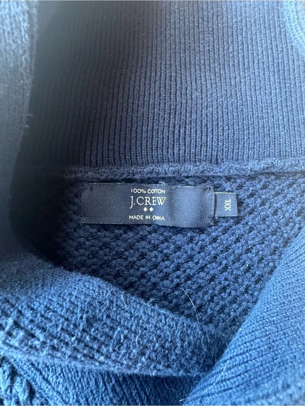 J Crew Men's Shawl Collar Knit Sweater - Navy